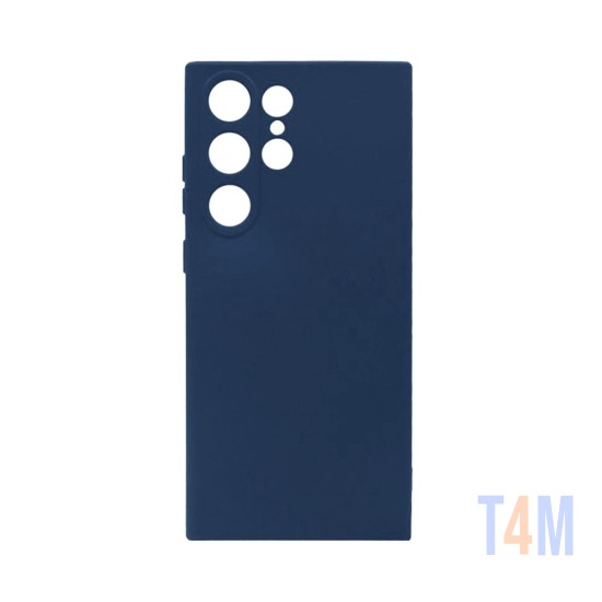 Capa de Silicone com Moldura de Câmera para Samsung Galaxy S24 Ultra Azul Escuro